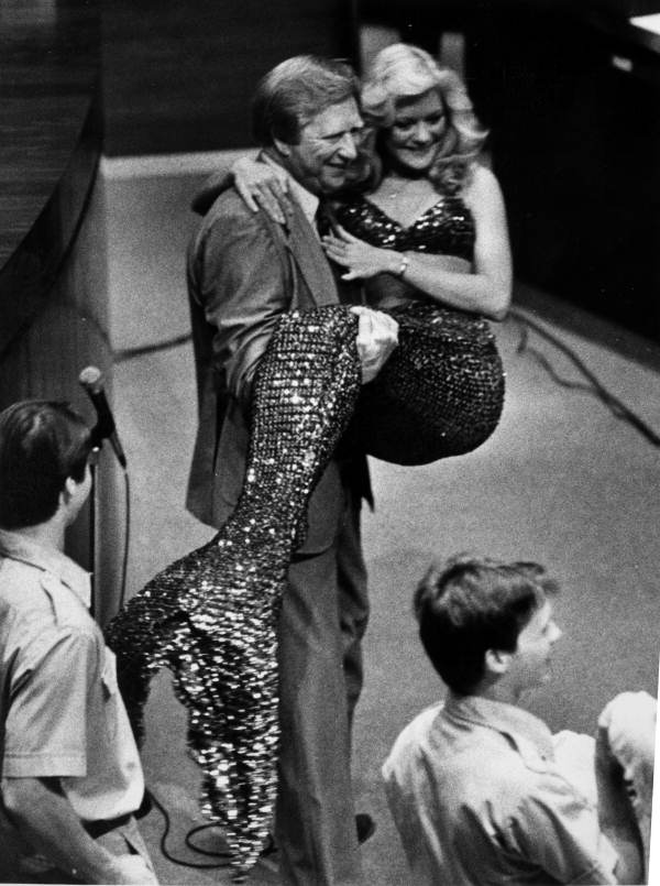 Senator Dempsey Barron with one of Weeki Wachee's mermaids - Tallahassee, Florida.