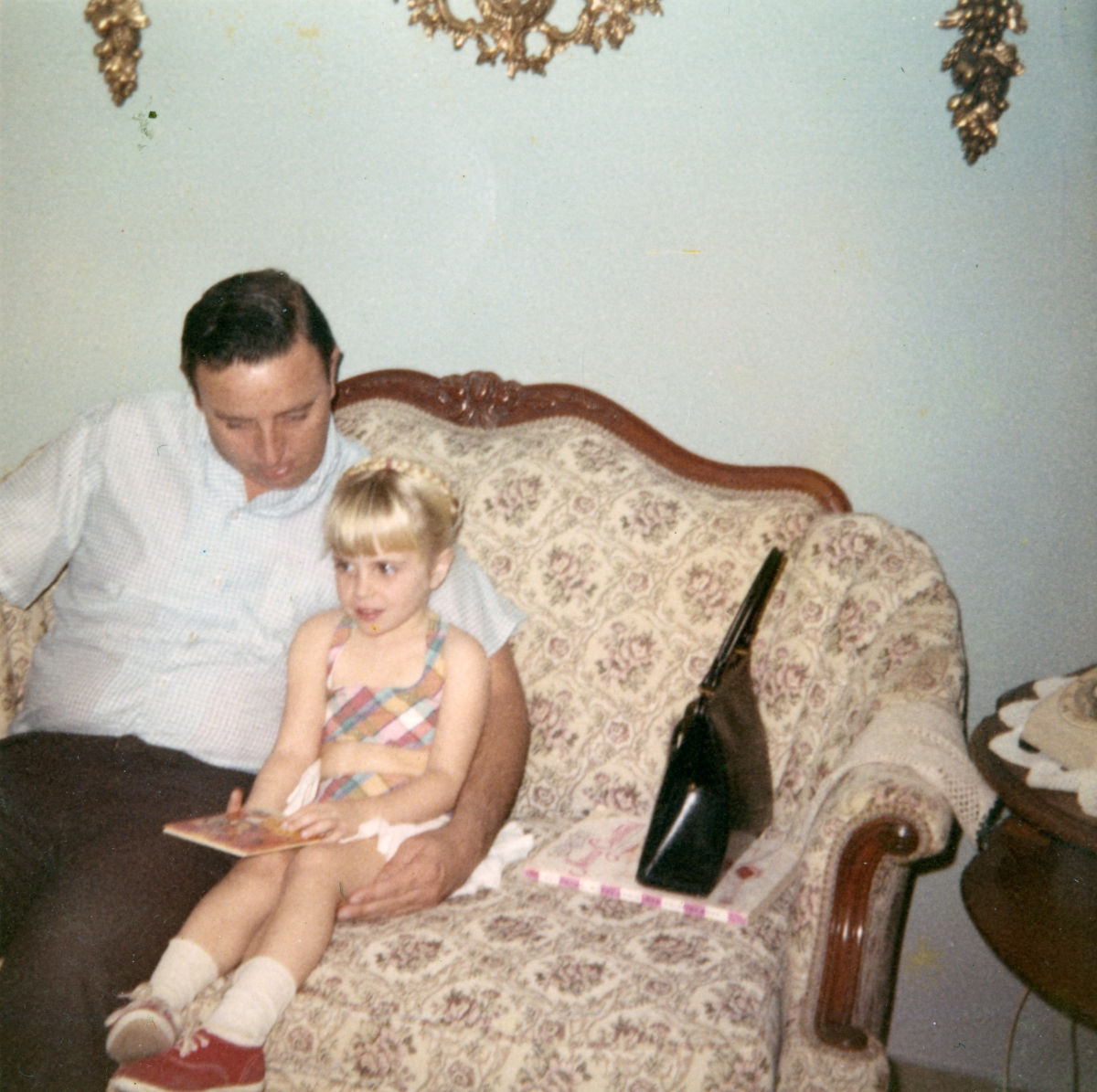 Photographer Donn Dughi with daughter Leslie Dughi at the home of his parents-in-law - Saint Petersburg, Florida.