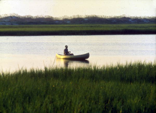 Man canoeing.