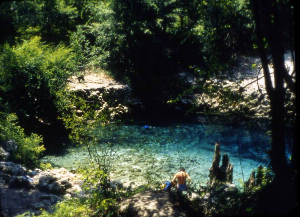 Man at a sinkhole.