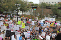 Student demonstrators and gun-control activists at the Never Again Rally in Tallahassee.