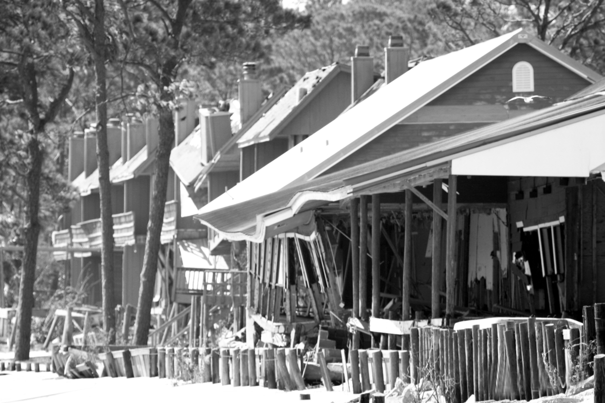 Damaged buildings after Hurricane Ivan - Navarre, Florida.