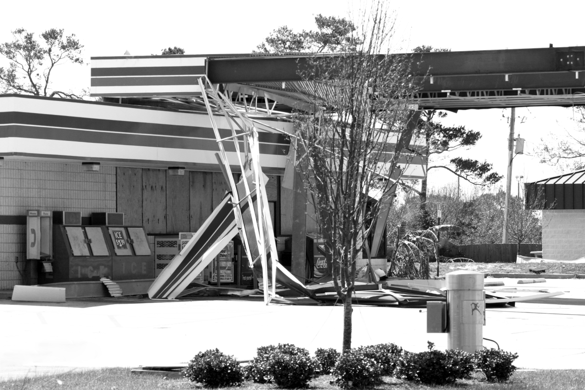 Service station damaged by Hurricane Ivan - Navarre, Florida.