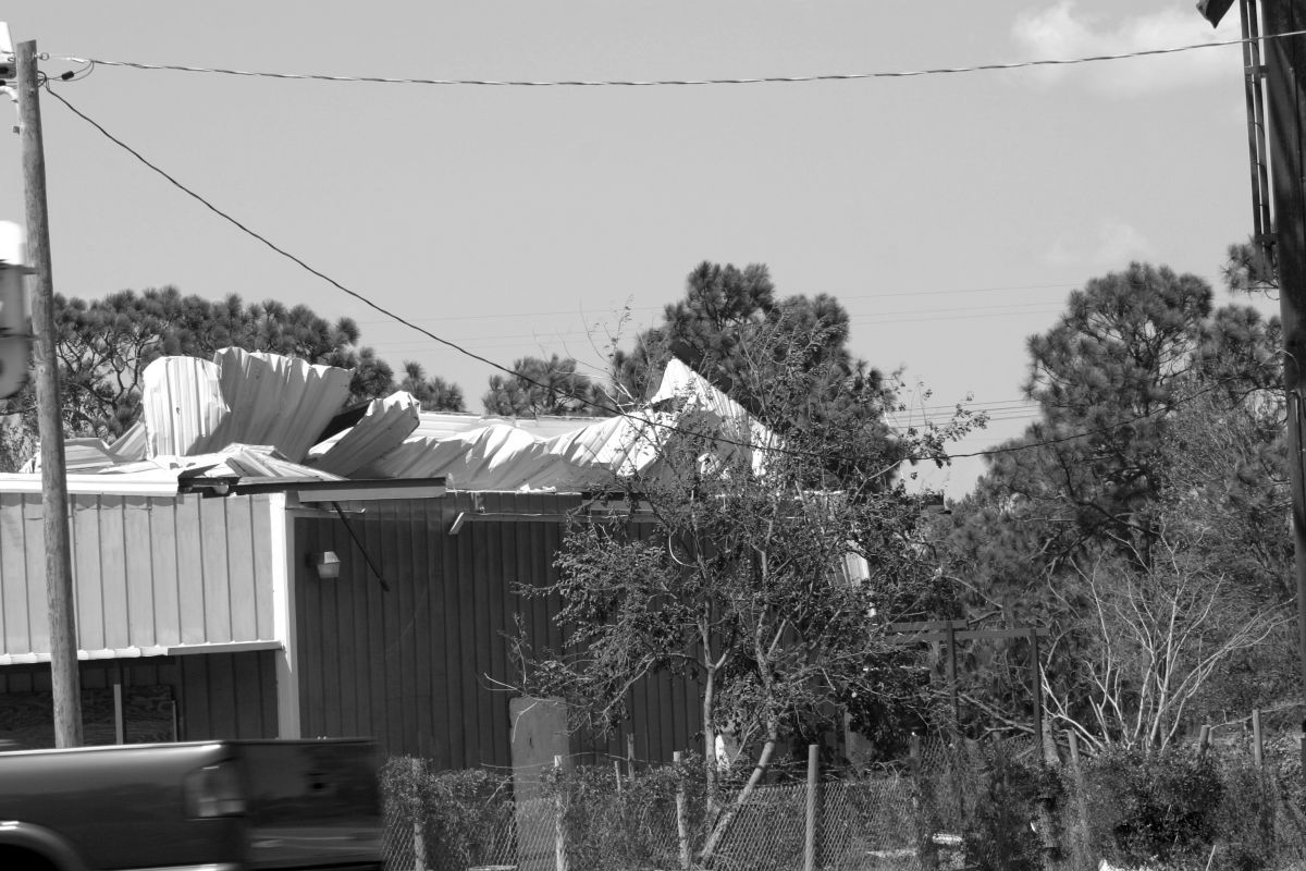 Roof damaged by Hurricane Ivan - Navarre, Florida.