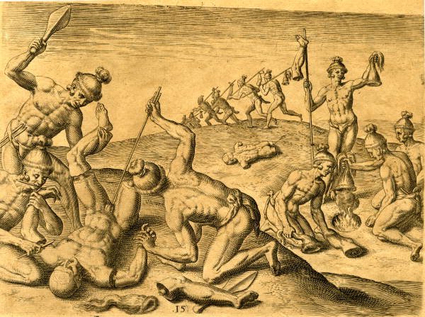 How Outina's Men Treated the Slain of the Enemy.