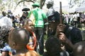 Union soldier reenactor with children during the Emancipation Day Celebration at the Knott House Museum in Tallahassee.