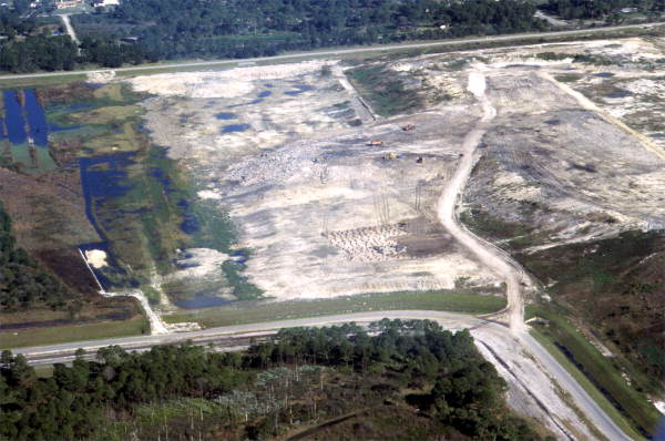 Aerial view of a solid waste disposal facility - Brevard County, Florida