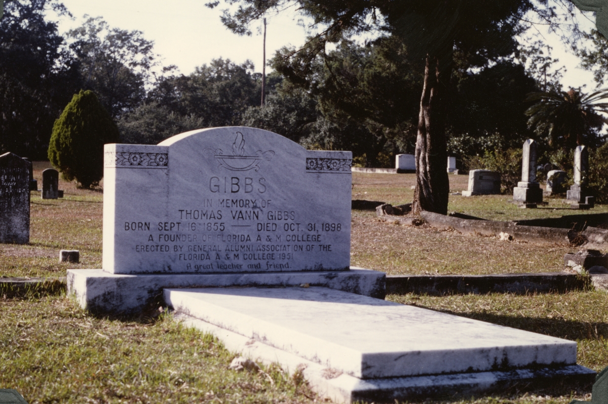 Gravesite for Thomas Vann Gibbs at the Old City Cemetery in Tallahassee, Florida.