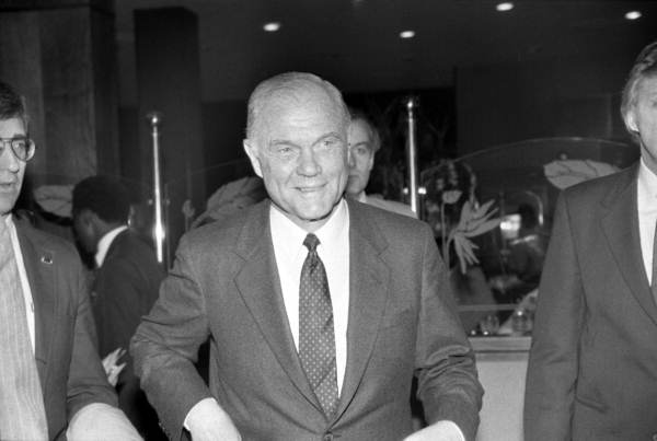 John Glenn, Presidential candidate and former astronaut - Tallahassee, Florida.