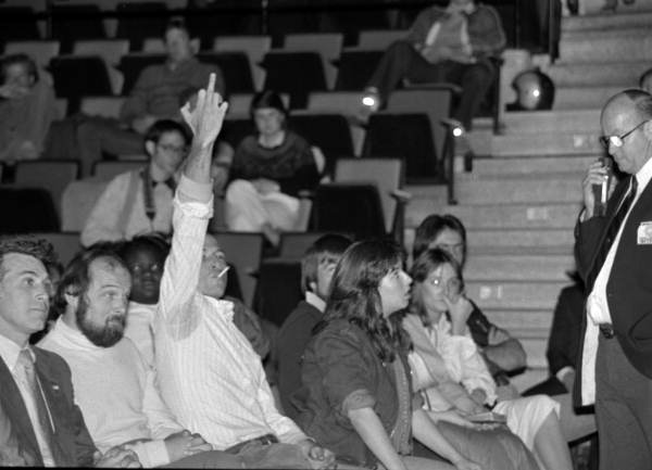 Protestor in the audience - Tallahassee, Florida.