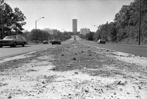 View looking west on Apalachee Parkway toward the Capitol - Tallahassee, Florida.
