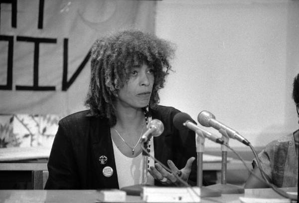 Political activist Angela Davis at a press conference - Tallahassee, Florida.