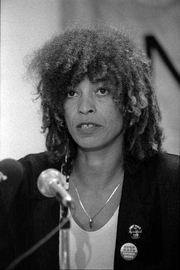 Political activist Angela Davis at a press conference during the Take Back the Night event - Tallahassee, Florida.