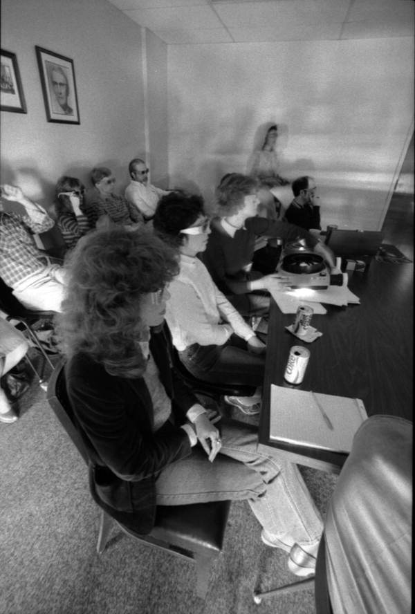 Group watches a 3d presentation - Tallahassee, Florida.