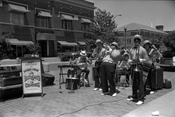 Dixieland band performs on South Adams Street - Tallahassee, Florida.