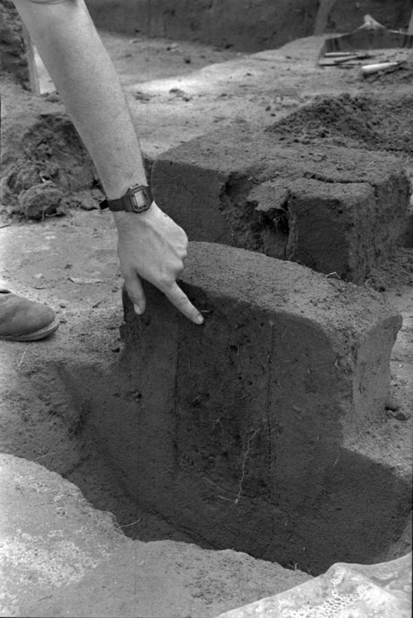 Close up of an artifact at Hernando de Soto's winter encampment excavation site - Tallahassee, Florida.