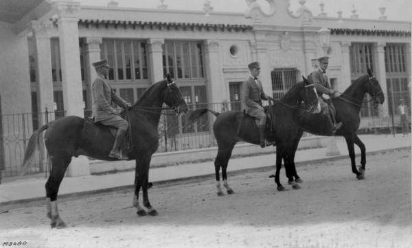 Men on horses in Coral Gables, Florida.
