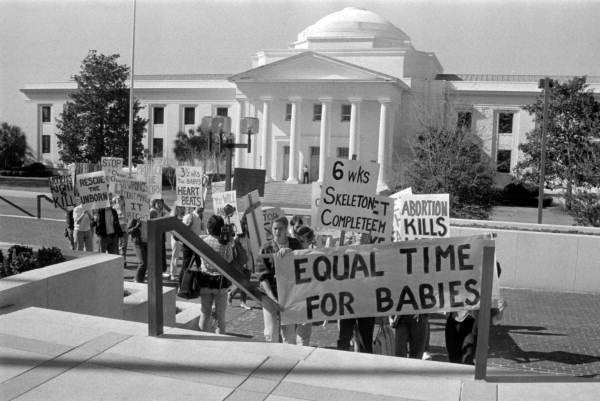Pro-life supporters outside Florida Supreme Court - Tallahassee, Florida.