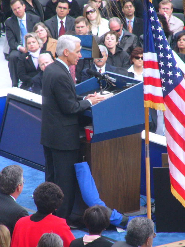 Governor Charlie Crist delivering his inaugural address - Tallahassee, Florida.