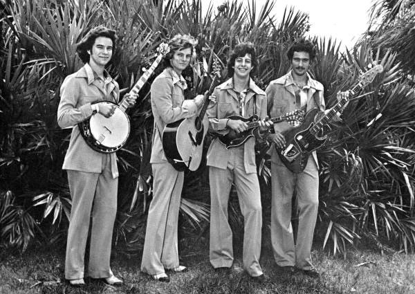 Group portrait of the Sunshine Bluegrass Boys in Lakeland, Florida.