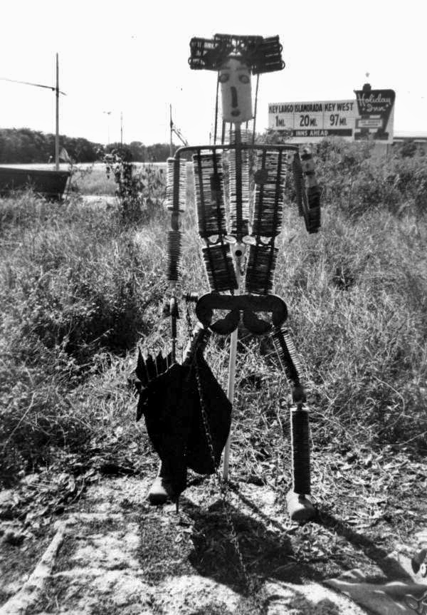 Welded sculpture made by Stanley Papio on display at his museum in Key Largo, Florida.