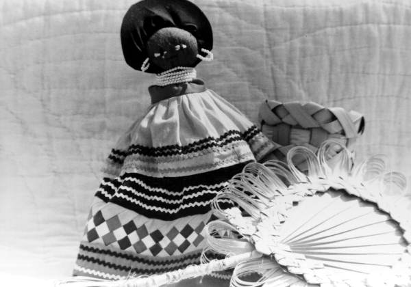 View showing a Seminole Indian doll in White Springs, Florida.