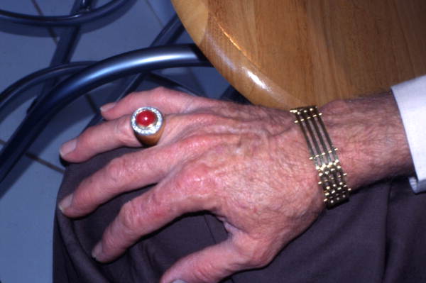 View showing ring and bracelet made by Armenian jeweler Setrag Kalandjian in Coral Springs, Florida.