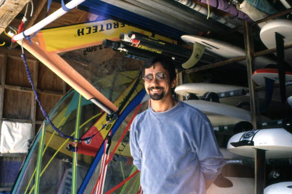 Portrait of Bob Uhlar, windsurfing instructor, at Anastasia State Park in St. Augustine, Florida.