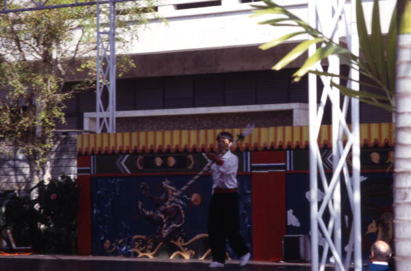 View of a performer at a Chinese New Year celebration in Miami, Florida.