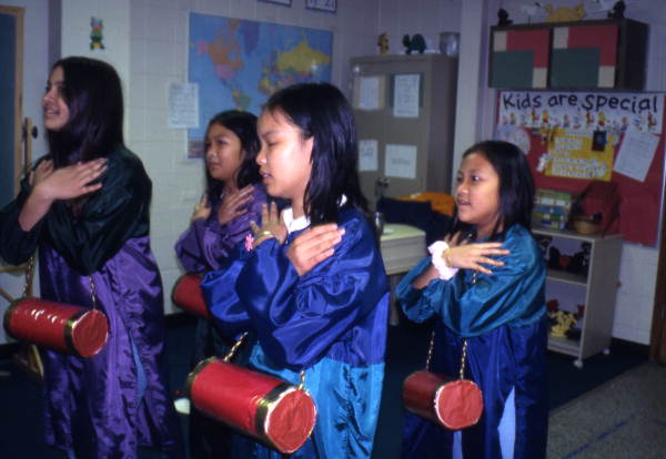 Children performing Southeast Asian dance at the Asian Neighborhood Center in St. Petersburg, Florida.