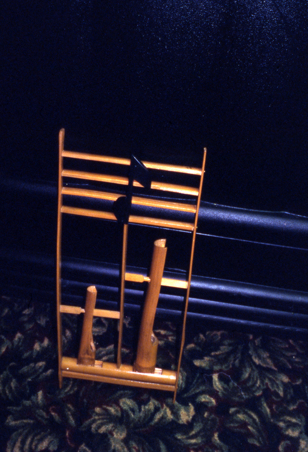 Angklung bamboo instrument used by the Muskong Kawayan ensemble at the Bayanihan Arts Center in Tampa, Florida.