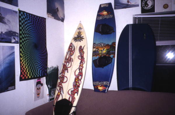 View of surfboards in Kissimmee, Florida.