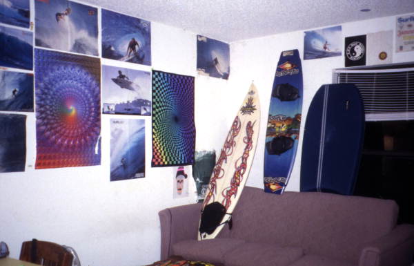 View showing decorated surfboards in Kissimmee, Florida.