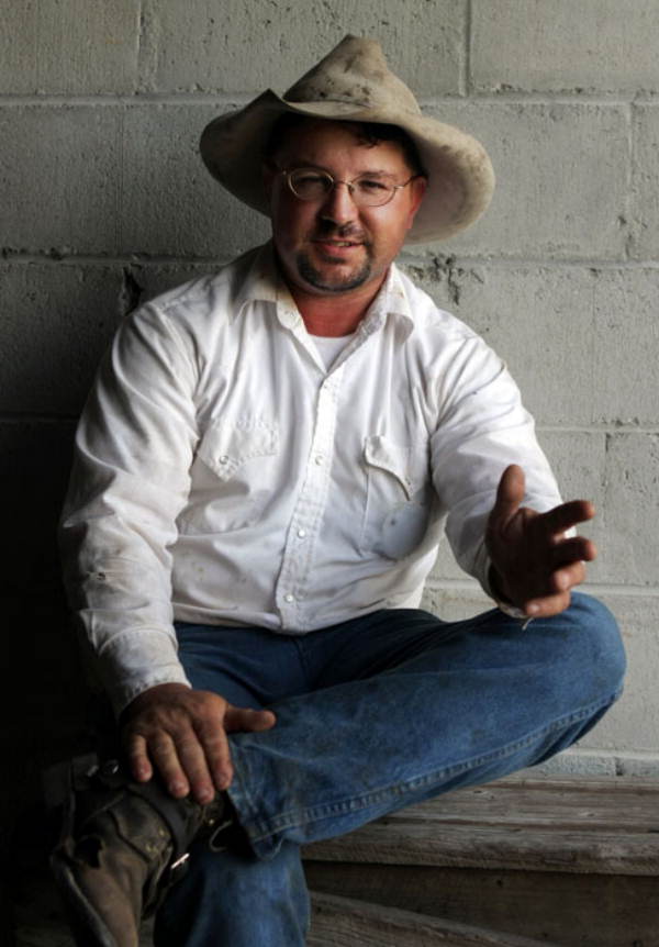Portrait of cowboy Doyle Rigdon.