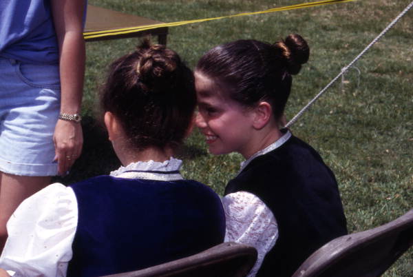 Dance participants waiting to perform at the Highland Games in Dunedin, Florida.