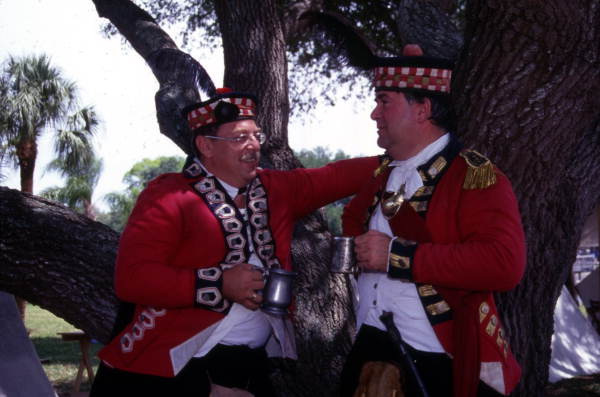 Participants in costume at the Highland Games in Dunedin, Florida.