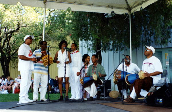 Cuban dance and music ensemble Ife-Ile performing at the Historical Museum of Southern Florida's Harvest Festival in Miami, Florida.