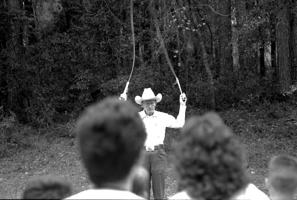 Curly Dekle demonstrating whipcracking at Rural Folklife Days- White Springs, Florida
