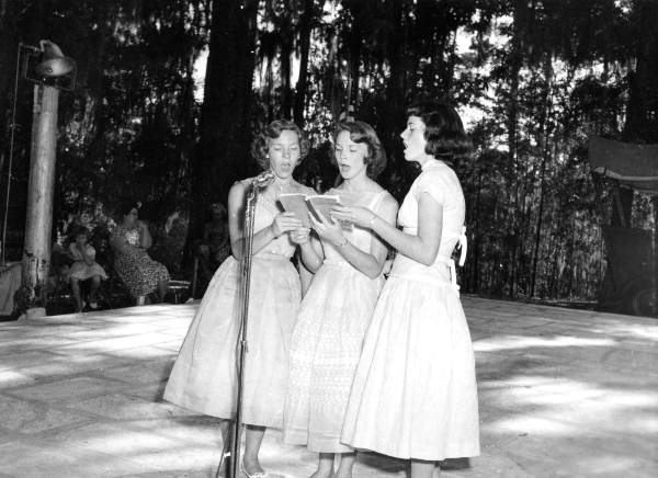 Trio from the Old Town Methodist Church singing- White Springs, Florida