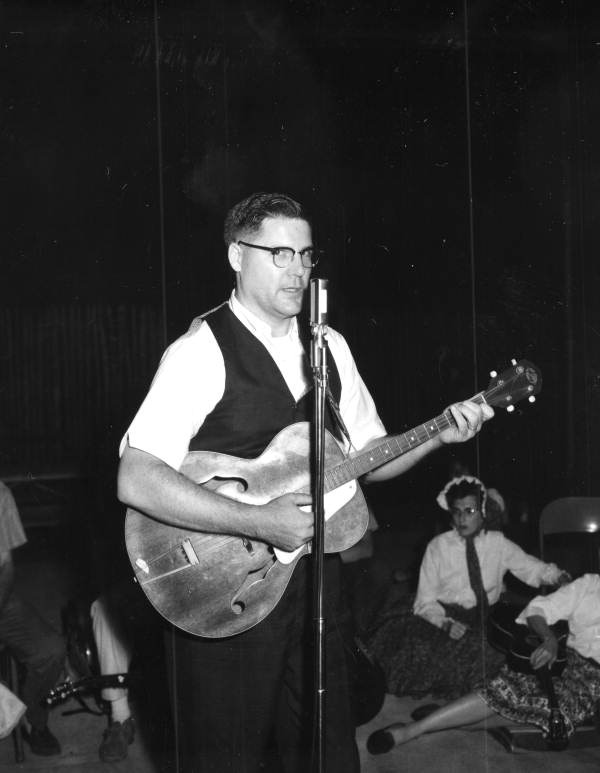 Jim Luce of Titusville playing guitar- White Springs, Florida