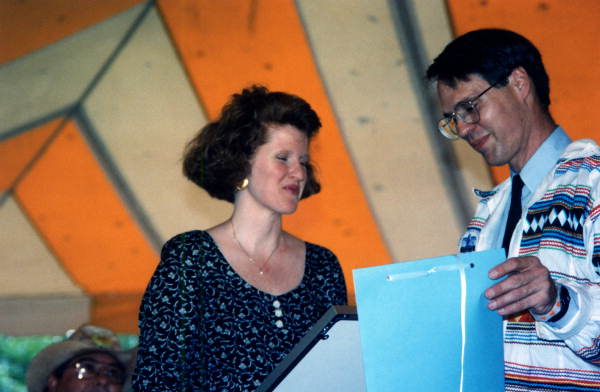 Ormond Loomis handing an award to Nancy Rogers - White Springs, Florida .