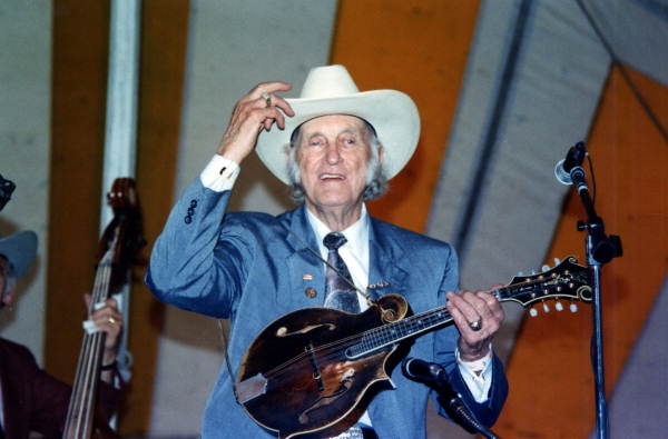 Bill Monroe performing at the Florida Folk Festival - White Springs, Florida .