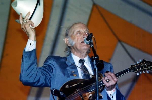 Bill Monroe performing at the Florida Folk Festival - White Springs, Florida .