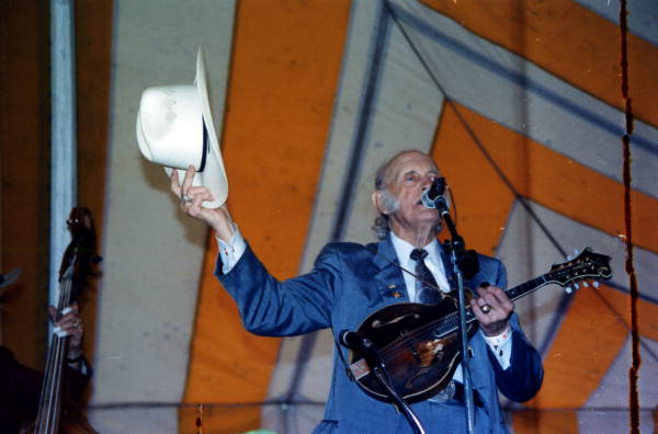 Bill Monroe performing at the Florida Folk Festival - White Springs, Florida .