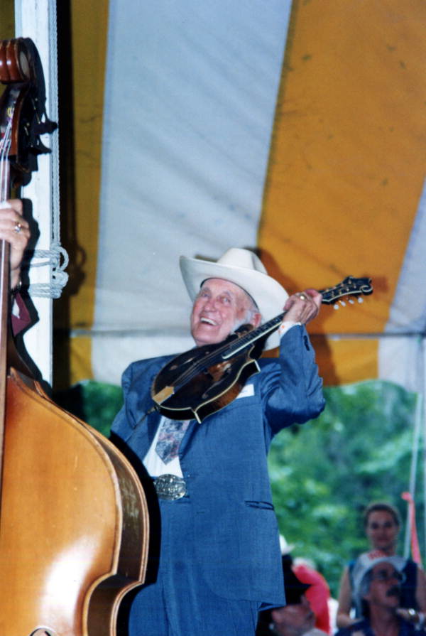 Bill Monroe performs at the Florida Folk Festival - White Springs, Florida .