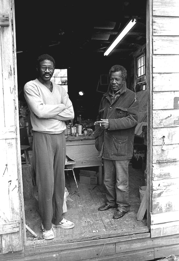 Artist Ellis Wright and painter Pharoah Baker at Baker's studio- Lake City, Florida