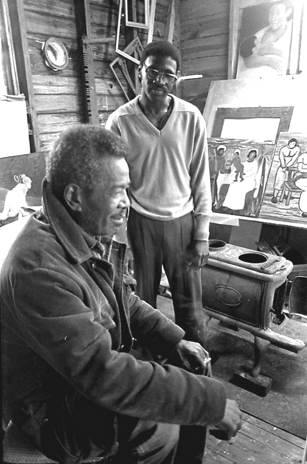 Artist Ellis Wright and painter Pharoah Baker in Baker's studio- Lake City, Florida