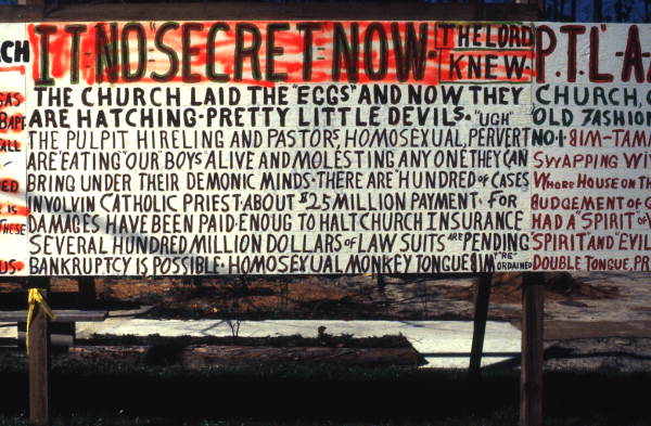 Religious sign, at House of Prayer, made by preacher Joe Lyles- Perry, Florida