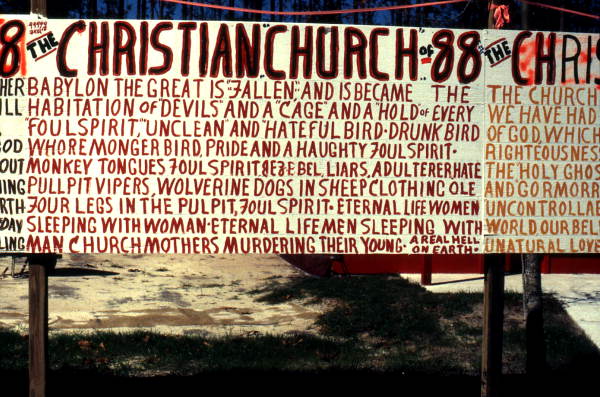 Religious sign at the House of Prayer made by preacher Joe Lyles- Perry, Florida