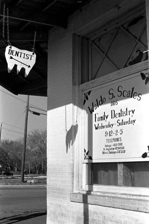 Front of Waldo S. Scales' dentist office - Hastings, Florida.
